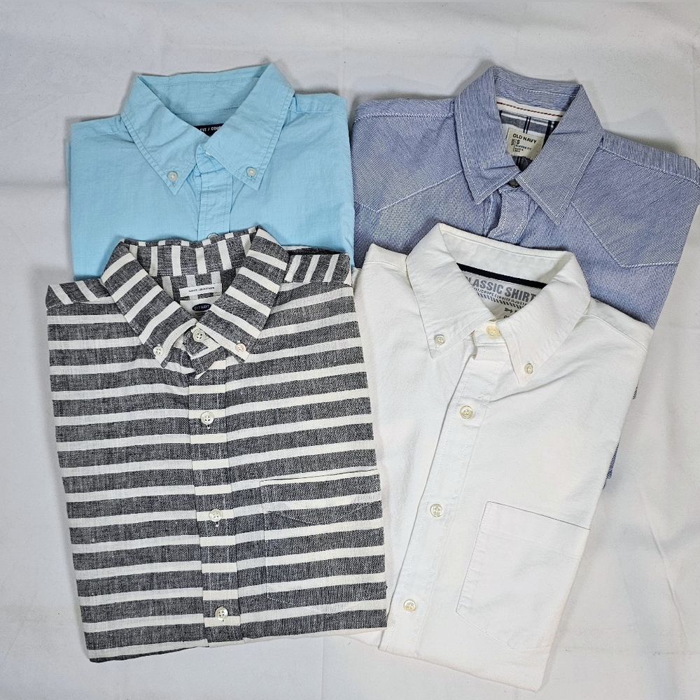 Old Navy Bundle (4) Casual Button Down Long Sleeve Men's Small EUC